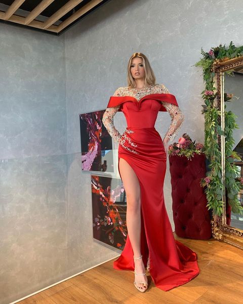 fairy red sheer neck evening dresses crystals rhinestones jewel prom dresses long sleeves high split celebrity women formal party pageant go, Black;red
fairy red sheer neck evening dresses crystals rhinestones jewel prom dresses long sleeves high split celebrity women formal party pageant go, Black;red
