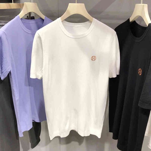 men's t-shirts european and american summer high-end fashion brand h home small label embroidery elite cool cotton versatile couple t-s, White;black
men's t-shirts european and american summer high-end fashion brand h home small label embroidery elite cool cotton versatile couple t-s, White;black