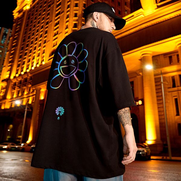 oversize summer rainbow daisy t shirts reflective tees cotton streetwear hip hop tshirt half sleeve homme clothes wholesale 220608, Black
oversize summer rainbow daisy t shirts reflective tees cotton streetwear hip hop tshirt half sleeve homme clothes wholesale 220608, Black