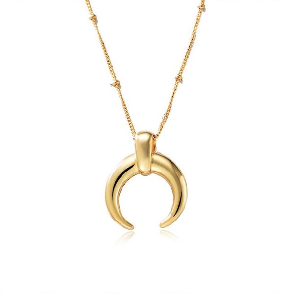 wind ins crescent simple short pendant 18k taurus horn moon roman pure gold amber teething necklace collier perles of the rings, Silver
wind ins crescent simple short pendant 18k taurus horn moon roman pure gold amber teething necklace collier perles of the rings, Silver