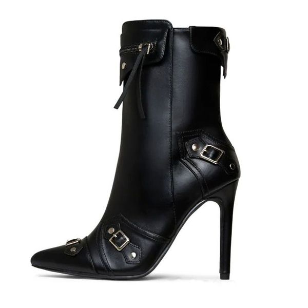 2022 new cowskin leather ankle motorcycle boots knight booties pillage pointed toes zipper rivets knee catwalk zipper zip buckle stiletto hi, Black
2022 new cowskin leather ankle motorcycle boots knight booties pillage pointed toes zipper rivets knee catwalk zipper zip buckle stiletto hi, Black