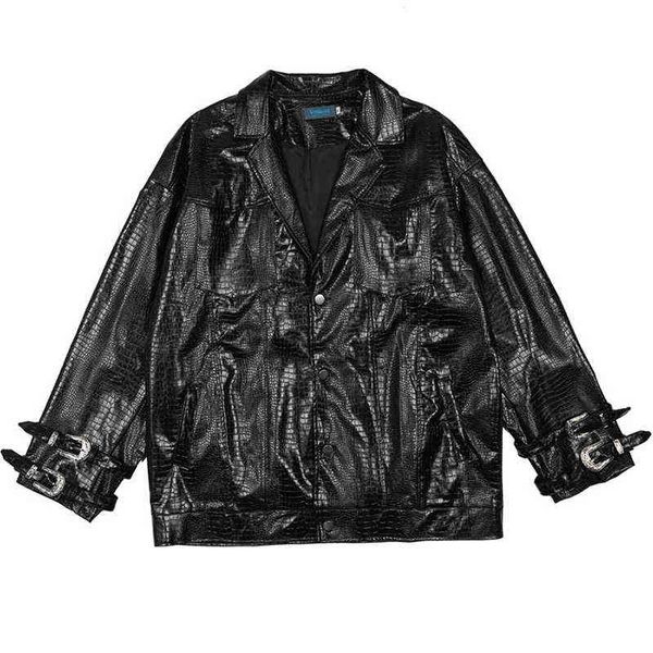 new men's solid color leather jackets autumn casual motorcycle crocodile pu jacket biker leather coats brand men clothing t220728, Black
new men's solid color leather jackets autumn casual motorcycle crocodile pu jacket biker leather coats brand men clothing t220728, Black