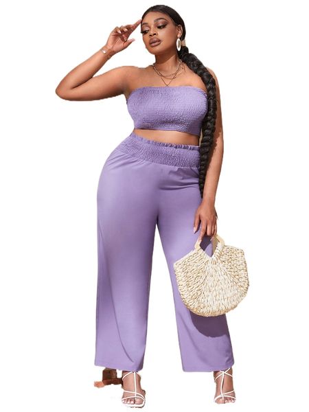 sxy plus shirred crop tube & wide leg pants u4wk#, Black
sxy plus shirred crop tube & wide leg pants u4wk#, Black