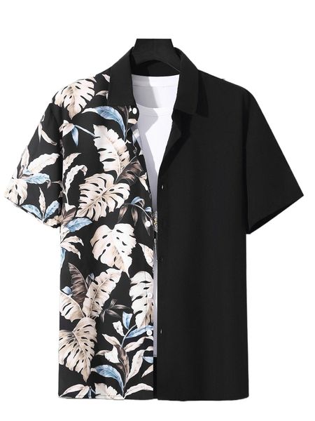 men tropical print shirt without tee c2no#, White;black
men tropical print shirt without tee c2no#, White;black