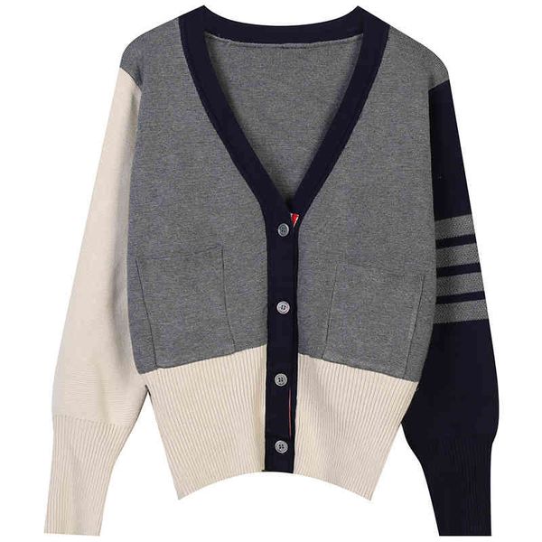 women's sweaters autumn / winter women's wear contrast stripe long sleeve tb thick loose knit cardigan coat mkps, White;black
women's sweaters autumn / winter women's wear contrast stripe long sleeve tb thick loose knit cardigan coat mkps, White;black