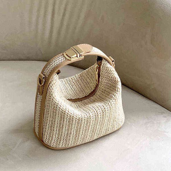 evening bags korean straw handbag for women shoulder bags small bohemian woven beach summer female messenger casual totes beige 220709
evening bags korean straw handbag for women shoulder bags small bohemian woven beach summer female messenger casual totes beige 220709