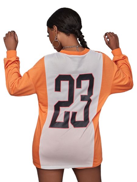 sxy number print two tone drop shoulder sweatshirt e6qg#, Black
sxy number print two tone drop shoulder sweatshirt e6qg#, Black