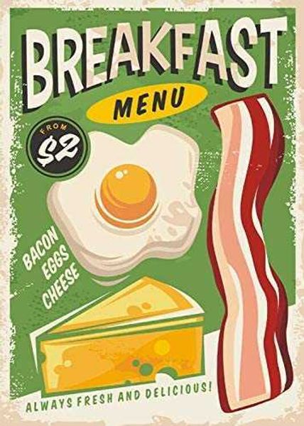 bacon & eggs vintage metal sign, retro wall plaque, breakfast, american diner 8x12 in
bacon & eggs vintage metal sign, retro wall plaque, breakfast, american diner 8x12 in