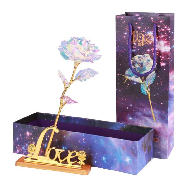 decorative flowers & wreaths gift for girlfriend golden rose wedding decoration flower valentine's day gold with box