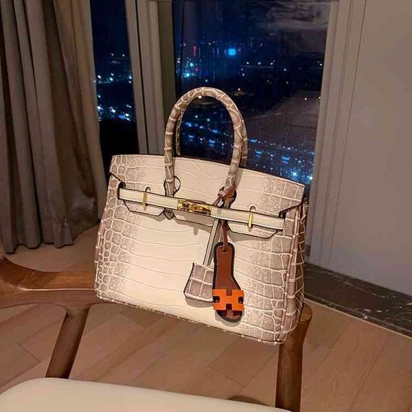 designer luxury birkinss handbags women's custom ck yuan 2022 fashion crocodile pattern messenger single shoulder portable platinum bag