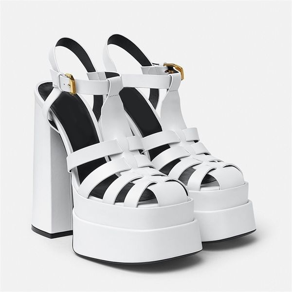 women sandals solid high heels buckle ankle strap ladies shoes thick heels platform fashion summer female pumps sandals 220513, Black
women sandals solid high heels buckle ankle strap ladies shoes thick heels platform fashion summer female pumps sandals 220513, Black
