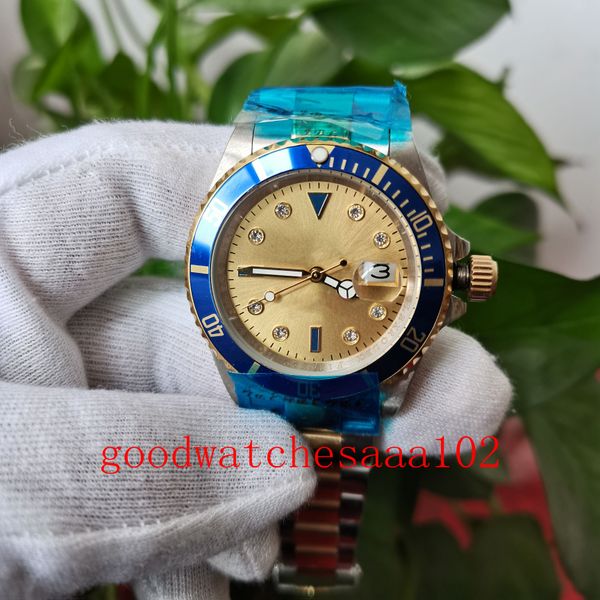 exclusive fashion eta 2813 movement men's watch 16613 yellow dial 40mm vintage stainless steel bracelet automatic mens watch, Slivery;brown 
exclusive fashion eta 2813 movement men's watch 16613 yellow dial 40mm vintage stainless steel bracelet automatic mens watch, Slivery;brown