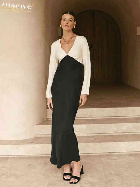 clacive deep v-neck women's dress 2022 bodycon long sleeve maxi dress ladies elegant slim rayon patchwork party dresses t220804, Black;gray
clacive deep v-neck women's dress 2022 bodycon long sleeve maxi dress ladies elegant slim rayon patchwork party dresses t220804, Black;gray