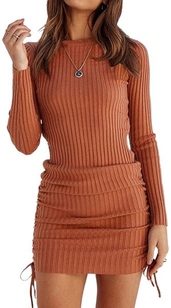 women's long sleeve ribbed knit casual bodycon mini dress ruched drawstring fall pullover sweater dresses x25d#, Black;gray
women's long sleeve ribbed knit casual bodycon mini dress ruched drawstring fall pullover sweater dresses x25d#, Black;gray