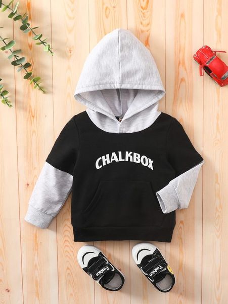 baby letter graphic two tone 2 in 1 hoodie she, Black
baby letter graphic two tone 2 in 1 hoodie she, Black