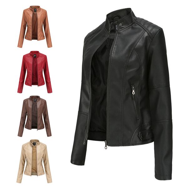 costumes women faux leather coat female slim fit jacket thin spring and autumn casual motorcycle outwear stand collar leather jacke, Black
costumes women faux leather coat female slim fit jacket thin spring and autumn casual motorcycle outwear stand collar leather jacke, Black