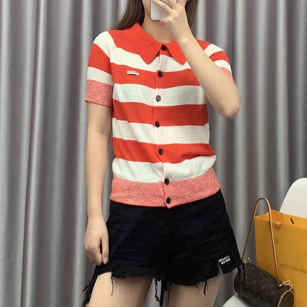 women's polos lapel red stripe white contrast age uction miu miao home same cardigan short sleeve blouse t-shirt 1sqr
women's polos lapel red stripe white contrast age uction miu miao home same cardigan short sleeve blouse t-shirt 1sqr