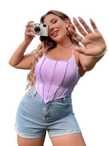 plus bandana hem cami z3se#, Black 
plus bandana hem cami z3se#, Black