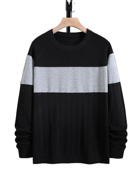men two tone raglan sleeve sweater 02cu#, White;black 
men two tone raglan sleeve sweater 02cu#, White;black