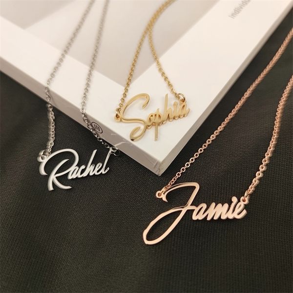 custom name necklace for women personalized nameplate gold choker stainless steel jewelry collares para mujer bijoux femme 220718, Silver
custom name necklace for women personalized nameplate gold choker stainless steel jewelry collares para mujer bijoux femme 220718, Silver