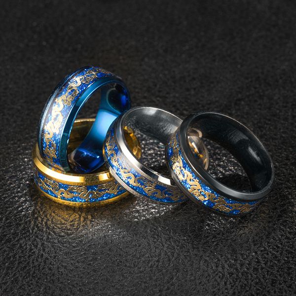 fashion couple rings set golden dragon grain stainless steel men ring wedding band gift jewelry, Silver
fashion couple rings set golden dragon grain stainless steel men ring wedding band gift jewelry, Silver