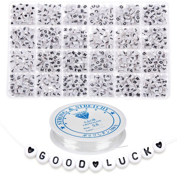 1200pcs & 0.8meter string diy bead for jewelry bracelets necklace making accessiroes crafts beads letter alphabet round shape, Black
1200pcs & 0.8meter string diy bead for jewelry bracelets necklace making accessiroes crafts beads letter alphabet round shape, Black