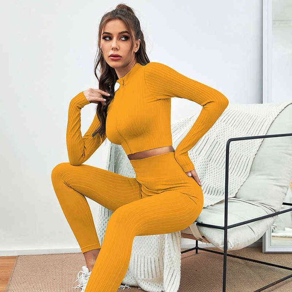 2pcs ribbed yoga set sport women tracksuit seamless high waist fitness workout sportswear leggings long sleeves gym clothing t220725, White;red
2pcs ribbed yoga set sport women tracksuit seamless high waist fitness workout sportswear leggings long sleeves gym clothing t220725, White;red