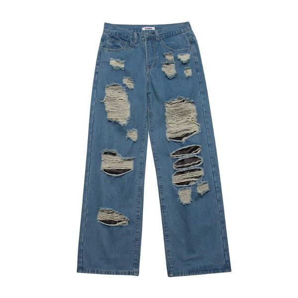 men's jeans ripped hole denim pants mens high street solid color loose straight-leg streetwear casual menmen's, Blue
men's jeans ripped hole denim pants mens high street solid color loose straight-leg streetwear casual menmen's, Blue