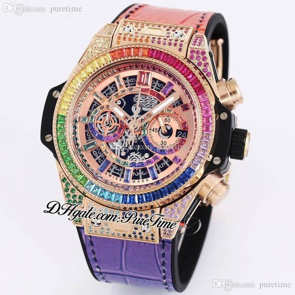 42mm unico paved diamond case miyota quartz chronograph mens watch rose gold rainbow diamonds skeleton dial leather satch jewelry watches pu, Slivery;brown
42mm unico paved diamond case miyota quartz chronograph mens watch rose gold rainbow diamonds skeleton dial leather satch jewelry watches pu, Slivery;brown