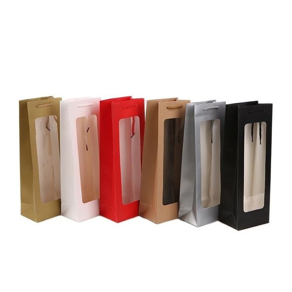 visible wine bags solid paper bags clear window white paper bag for wine flower gift packing party festival gift package, Pink;blue
visible wine bags solid paper bags clear window white paper bag for wine flower gift packing party festival gift package, Pink;blue