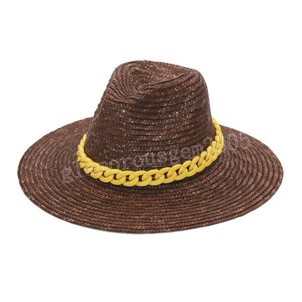 women colorful acrylic chain sun hats female straw beach cap wide brim sun hat wholesale, Blue;gray
women colorful acrylic chain sun hats female straw beach cap wide brim sun hat wholesale, Blue;gray