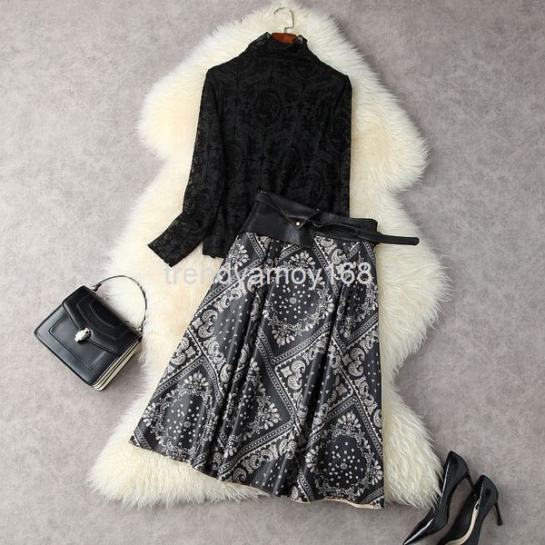 women's two piece pants autumn women's high neck slim flocked mesh + suede printed skirt two piece set 12618, White
women's two piece pants autumn women's high neck slim flocked mesh + suede printed skirt two piece set 12618, White