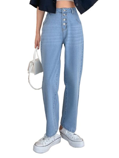 dazy button fly straight leg jeans d4bg#, Blue
dazy button fly straight leg jeans d4bg#, Blue