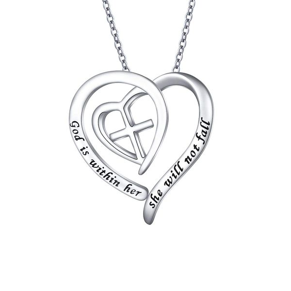 pendant necklaces s925 sterling sier christian cross heart inspirational faith bible verse necklace for women teen girl gift amnxv, Silver
pendant necklaces s925 sterling sier christian cross heart inspirational faith bible verse necklace for women teen girl gift amnxv, Silver