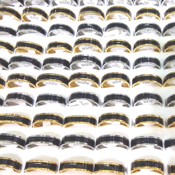 6mm width silver color gold color stainless steel ring 50pcs couple bands black inlaid mixed size
6mm width silver color gold color stainless steel ring 50pcs couple bands black inlaid mixed size
