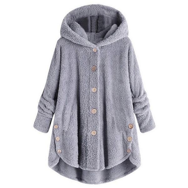 women hoodies sweatshirts hooded fleece casual warm button plush hooded hoodie jacket fashion winter wool jacket outwear coat 201203, Black 
women hoodies sweatshirts hooded fleece casual warm button plush hooded hoodie jacket fashion winter wool jacket outwear coat 201203, Black
