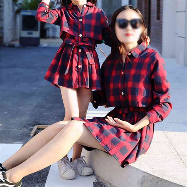 popreal spring autumn fashion mom daughter dress shirt plaid dress belt family matching clothes mother and me dress aa220326, Red;yellow
popreal spring autumn fashion mom daughter dress shirt plaid dress belt family matching clothes mother and me dress aa220326, Red;yellow