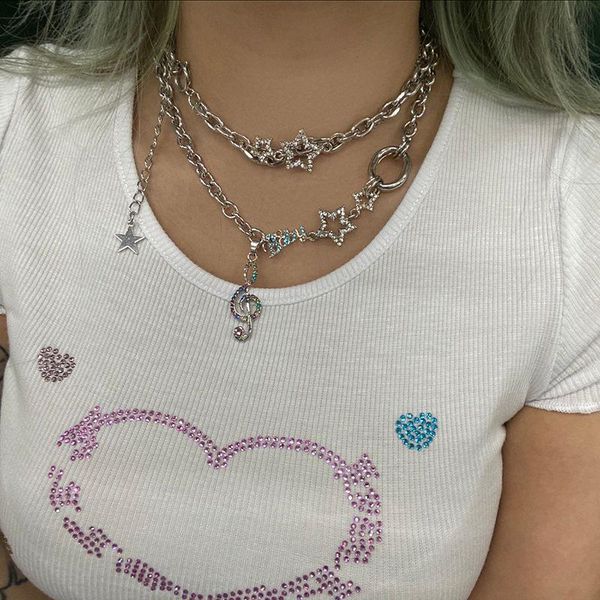 pendant necklaces exquisite y2k elegant shiny star notes necklace for women girlfriend gift anniversary fashion neck jewelry, Silver
pendant necklaces exquisite y2k elegant shiny star notes necklace for women girlfriend gift anniversary fashion neck jewelry, Silver