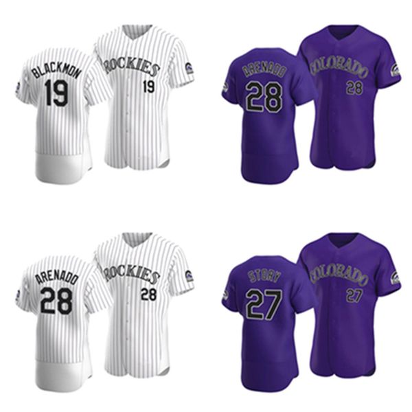 baseball rockies charlie blackmon #19 nolan arenado #28 trevor story #27 jersey purple, Black
baseball rockies charlie blackmon #19 nolan arenado #28 trevor story #27 jersey purple, Black