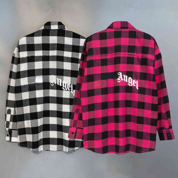 pa designer men casual shirt tide brand angel child mother print long sleeved shirts classic plaid thin jacket ins loose oversize couple, White;black
pa designer men casual shirt tide brand angel child mother print long sleeved shirts classic plaid thin jacket ins loose oversize couple, White;black