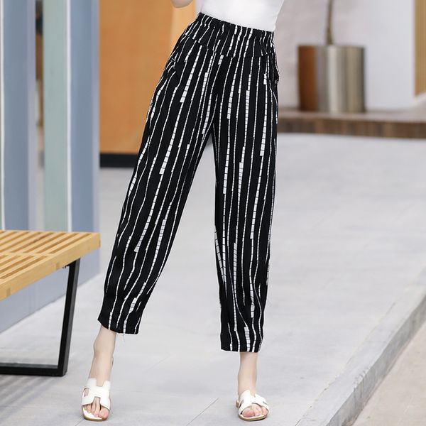 summer harem pants women bottoms stripe loose beach ankle-length high waist trousers female casual summer wide leg pants, Black;white
summer harem pants women bottoms stripe loose beach ankle-length high waist trousers female casual summer wide leg pants, Black;white