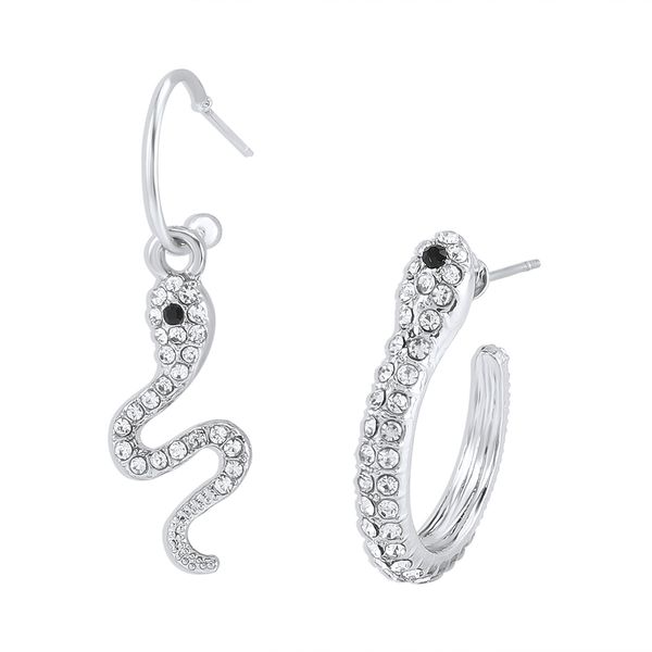 designer metal snake charm earrings with rhinestone asymmetrical hook earrings for women fashion jewelry, Golden
designer metal snake charm earrings with rhinestone asymmetrical hook earrings for women fashion jewelry, Golden