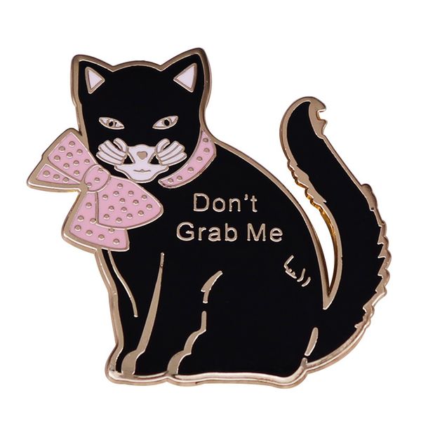 don't grab me enamel brooch pin black cat with pink bow lapel pins badges jewelry accessories, Blue
don't grab me enamel brooch pin black cat with pink bow lapel pins badges jewelry accessories, Blue