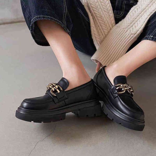 dress shoes chain british style small leather shoes women's spring versatile with one foot on thick soled elevated lefu, Black
dress shoes chain british style small leather shoes women's spring versatile with one foot on thick soled elevated lefu, Black