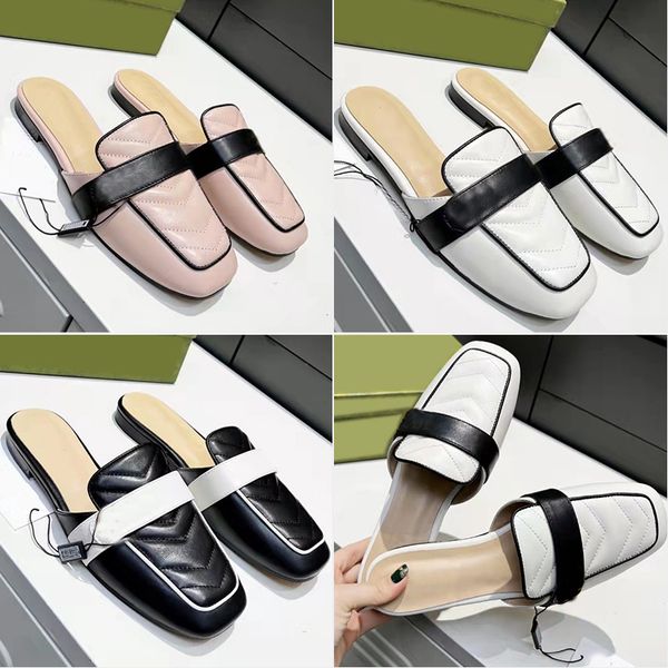 new designer slippers ladies leather luxury muller sandals simple square head metal word yuefu type embroider baotou slippers, Black
new designer slippers ladies leather luxury muller sandals simple square head metal word yuefu type embroider baotou slippers, Black