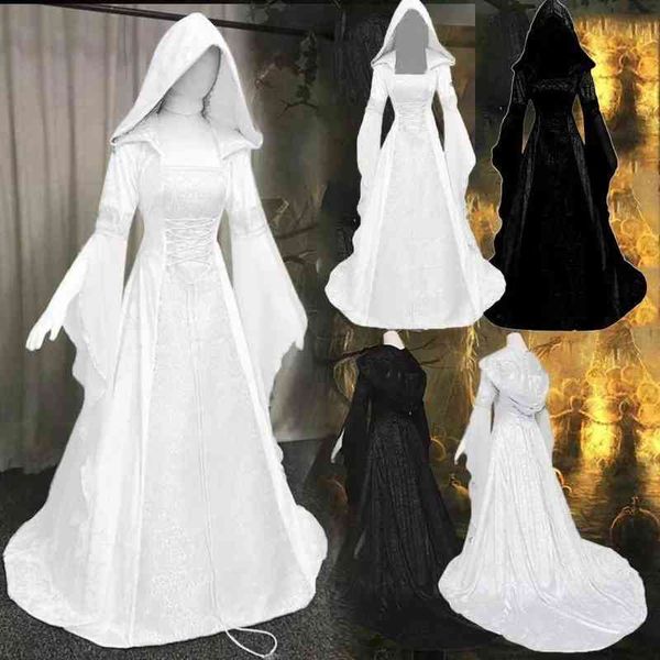 womens medieval vintage style court hooded tunic dress retro fashion woman long dress floor length cosplay evening party dresses l220714, Black;red
womens medieval vintage style court hooded tunic dress retro fashion woman long dress floor length cosplay evening party dresses l220714, Black;red