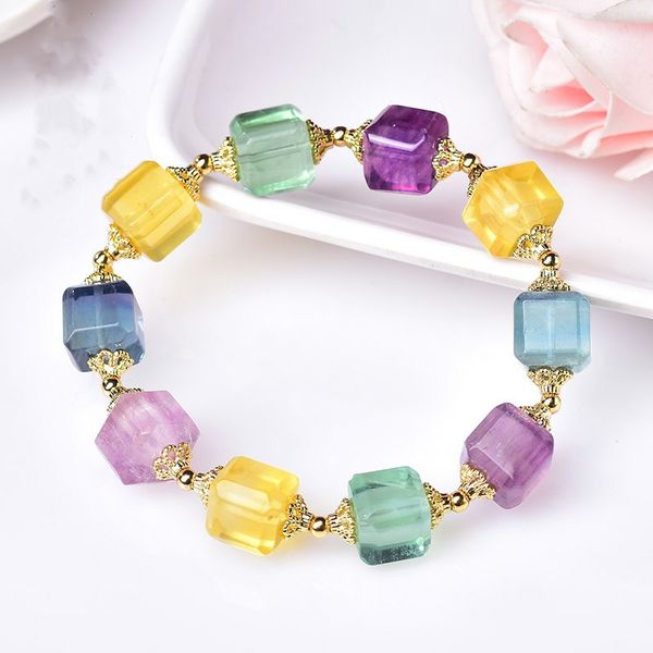 natural colorful fluorite quartz clear cube beads bracelet 10x10mm rectangle fluorite women men jewelry love aaaaa, Silver
natural colorful fluorite quartz clear cube beads bracelet 10x10mm rectangle fluorite women men jewelry love aaaaa, Silver