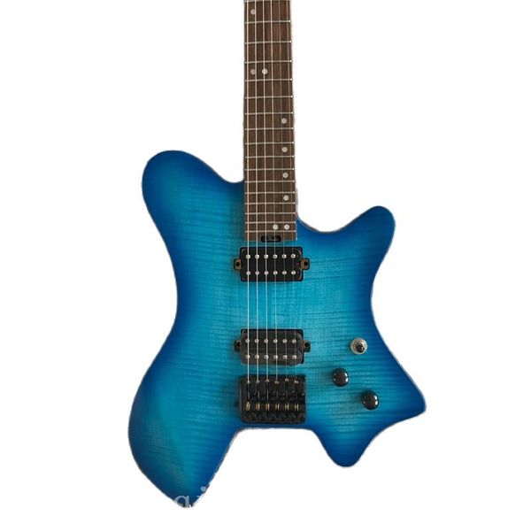 portable headless electric guitar travel guitar ash body blue tiger veneer round head stainless steel wire delivery
portable headless electric guitar travel guitar ash body blue tiger veneer round head stainless steel wire delivery