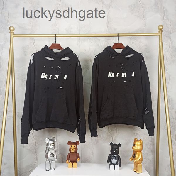 designer brand hoodies ba lencia ga 21fw fashion brand paris b heavy industry handmade hole crack print men's and women's loose co, Black
designer brand hoodies ba lencia ga 21fw fashion brand paris b heavy industry handmade hole crack print men's and women's loose co, Black