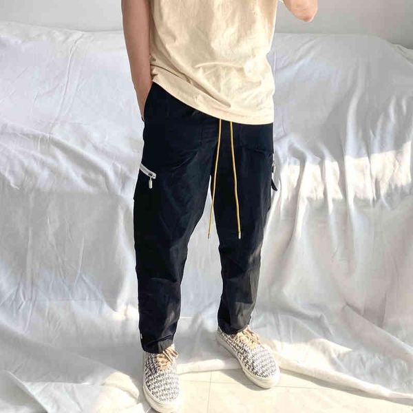 men's fashion hoodie brand jogger joggers multi pocket rhude zipper functional work clothes button pants high street hip hop casual can, Black
men's fashion hoodie brand jogger joggers multi pocket rhude zipper functional work clothes button pants high street hip hop casual can, Black